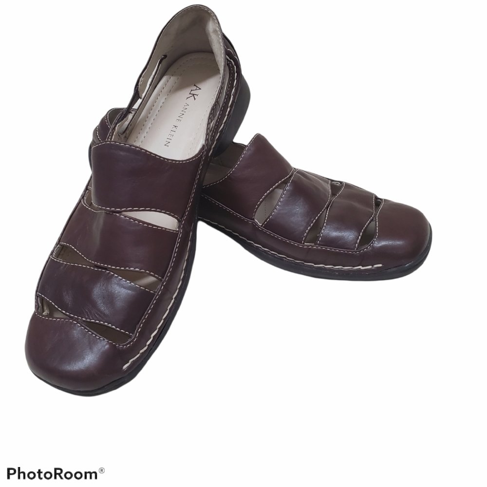 Anne Klein KKMarlo Size 8M Brown Leather Slip On - Picture 9 of 11